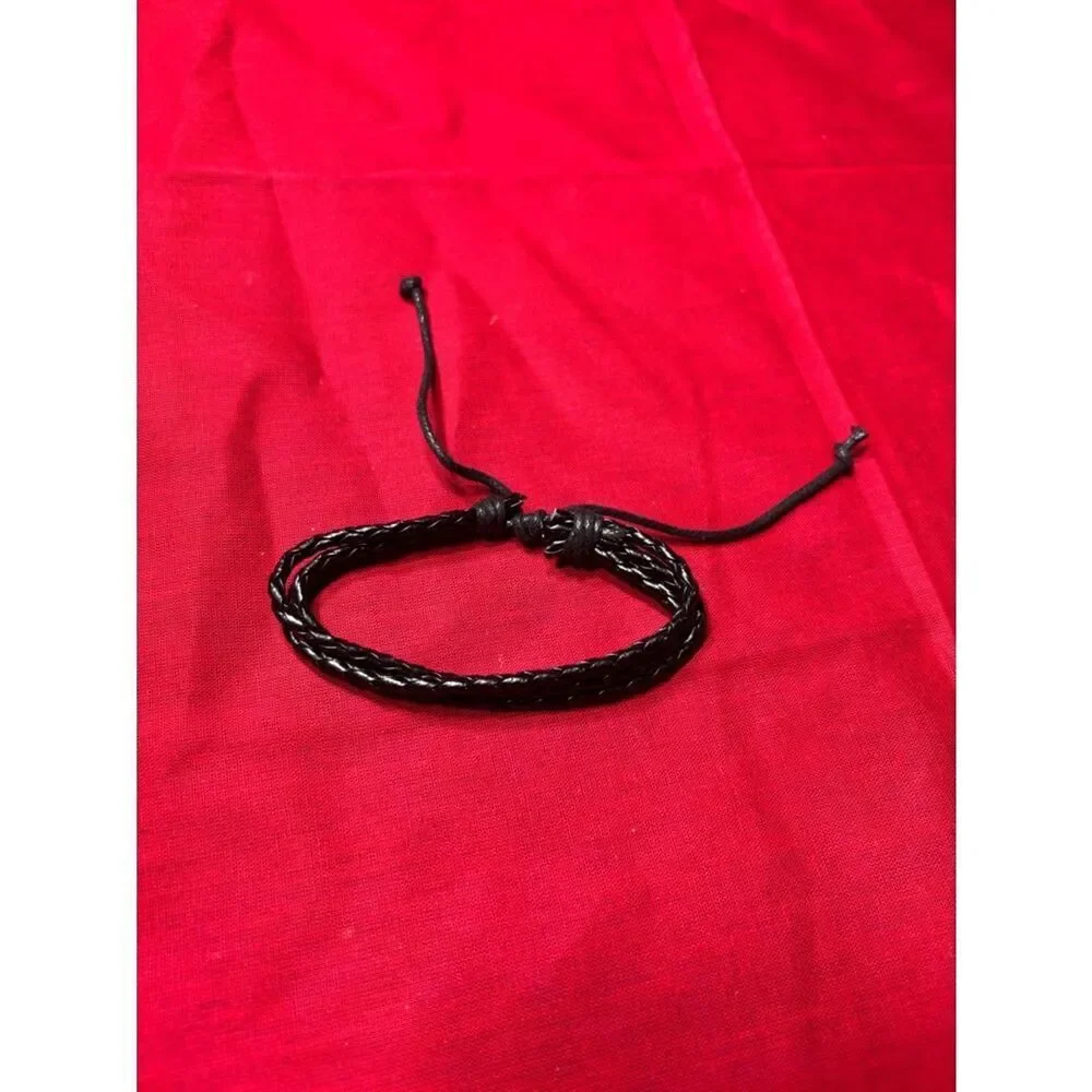 New! Braided Leather Bracelet Men Wrap Handmade Wristband Adjustable